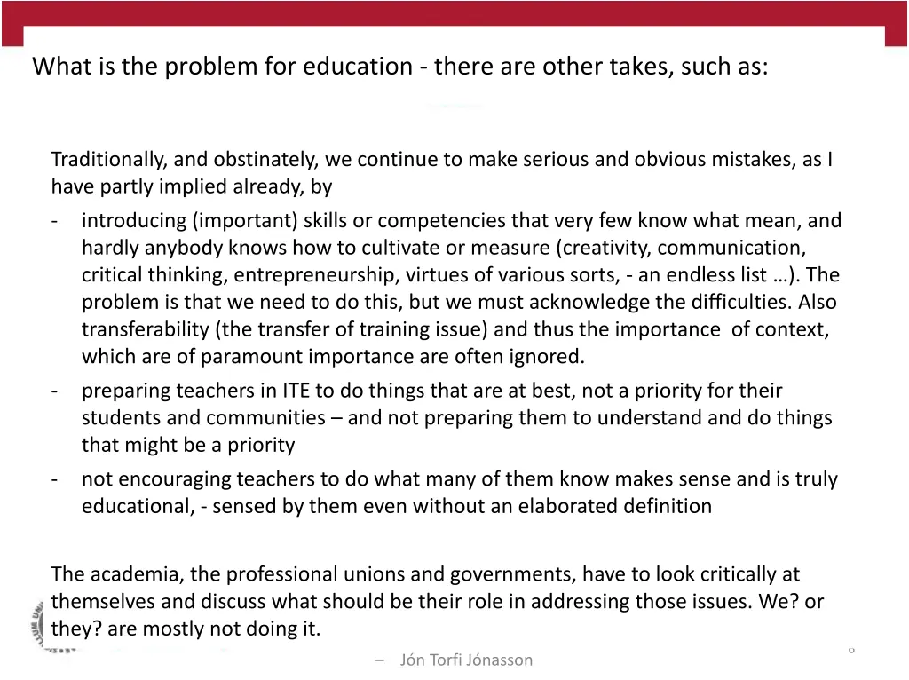 what is the problem for education there are other