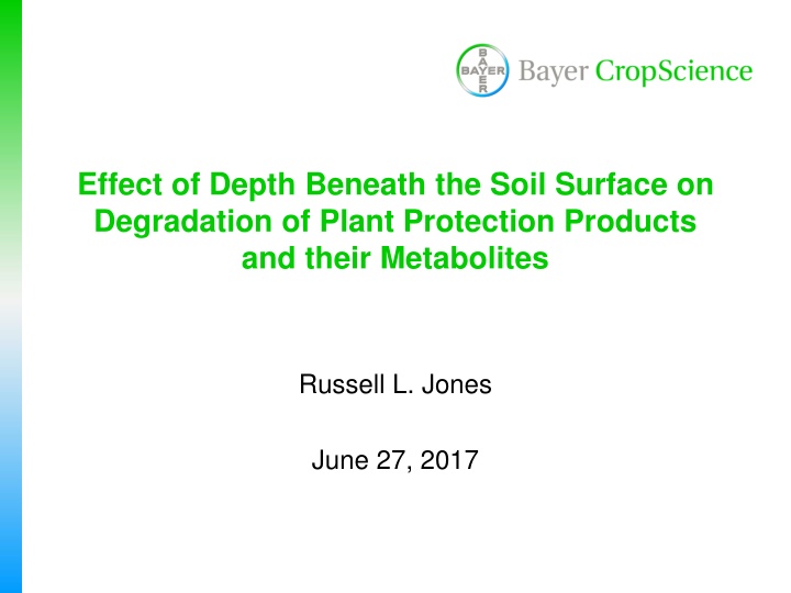 effect of depth beneath the soil surface