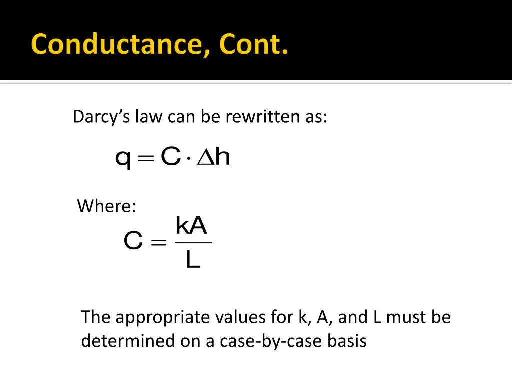 darcy s law can be rewritten as