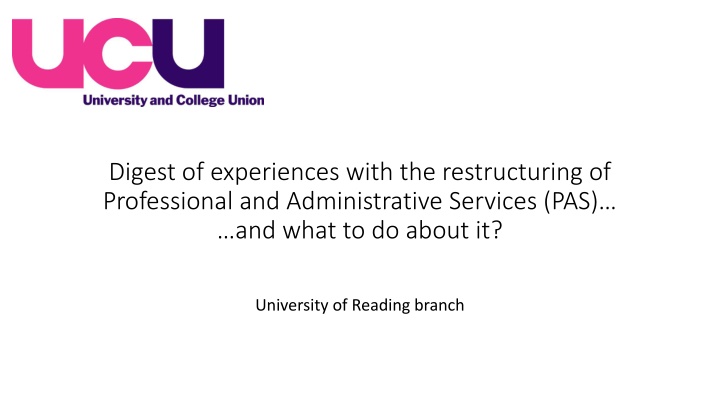 digest of experiences with the restructuring