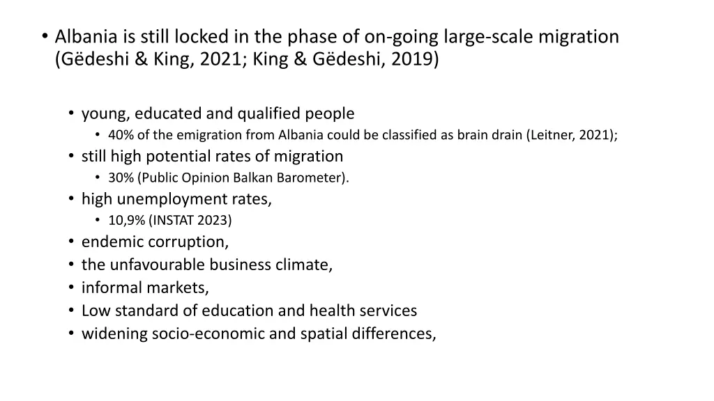 albania is still locked in the phase of on going