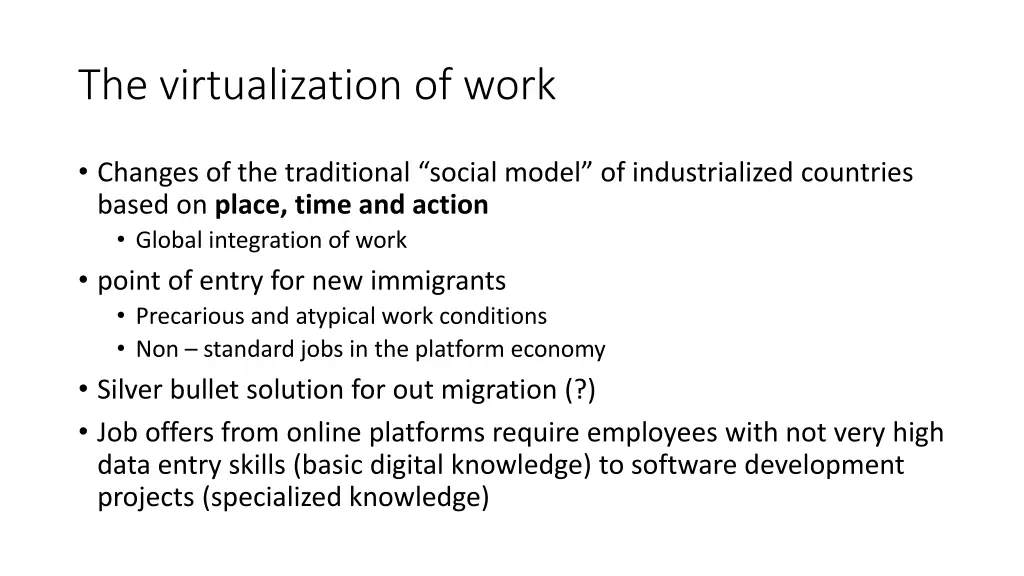the virtualization of work