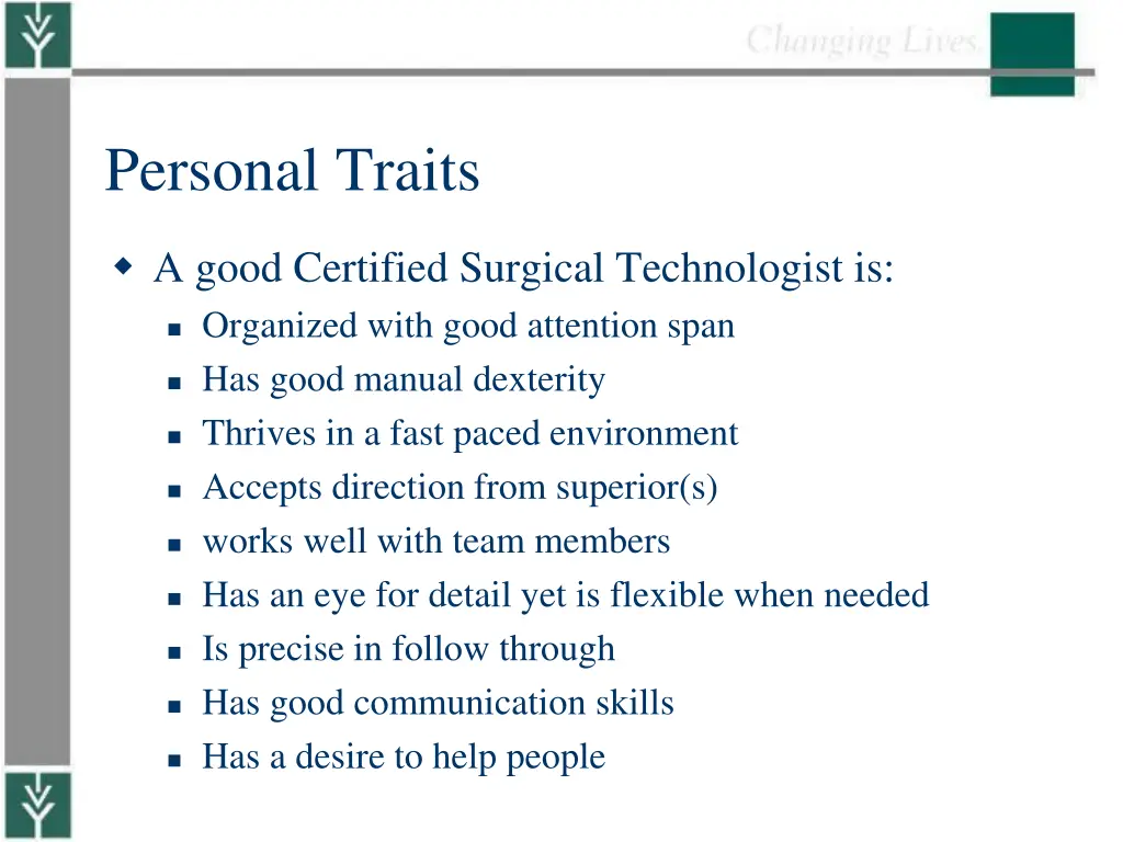 personal traits