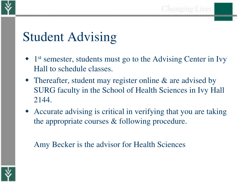 student advising