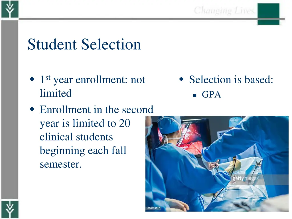 student selection