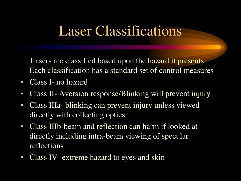 laser classifications