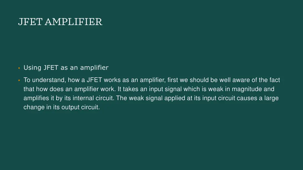 jfet amplifier 1