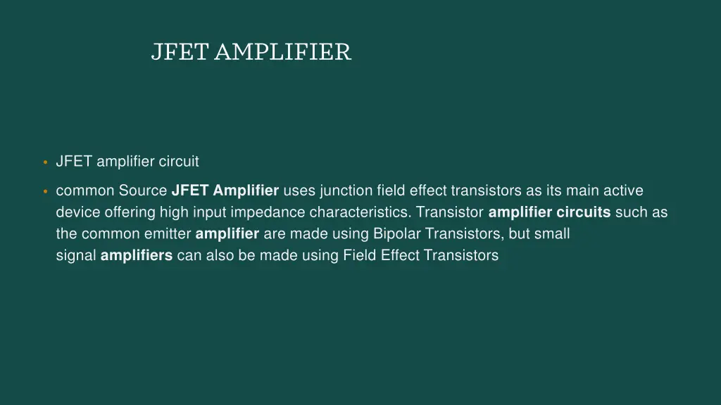 jfet amplifier
