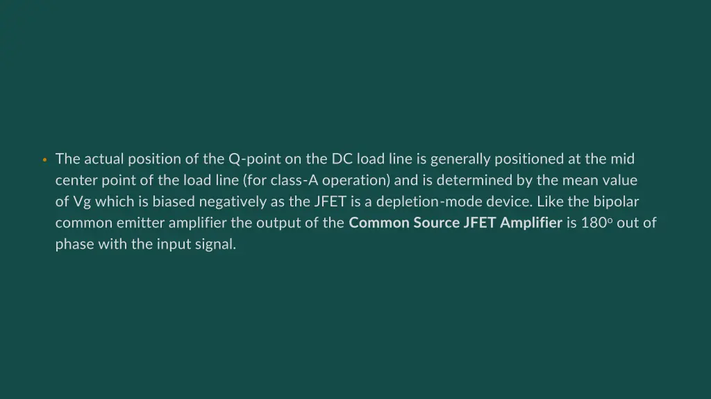 the actual position of the q point on the dc load