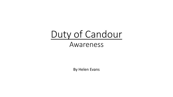 duty of candour awareness