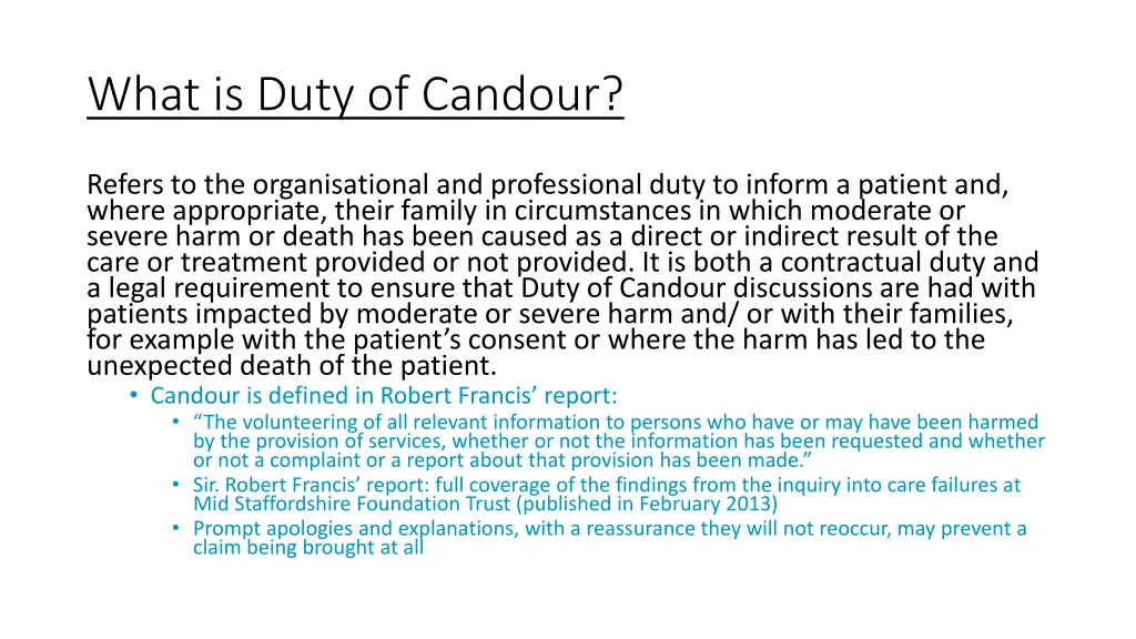 what is duty of candour