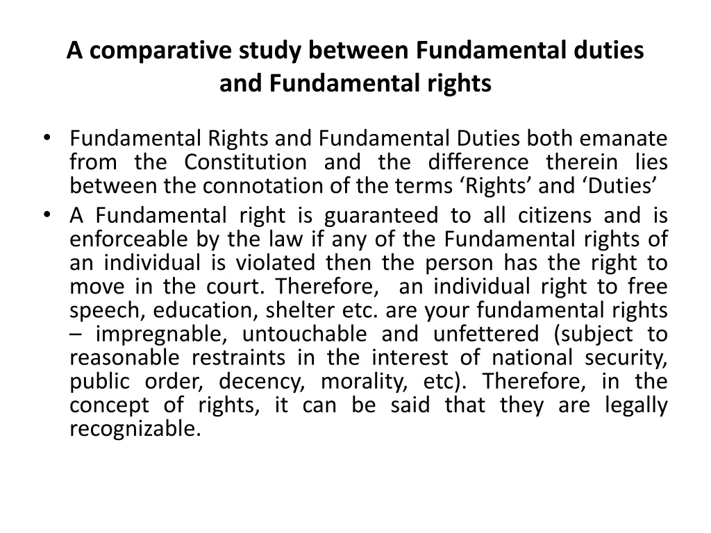 a comparative study between fundamental duties