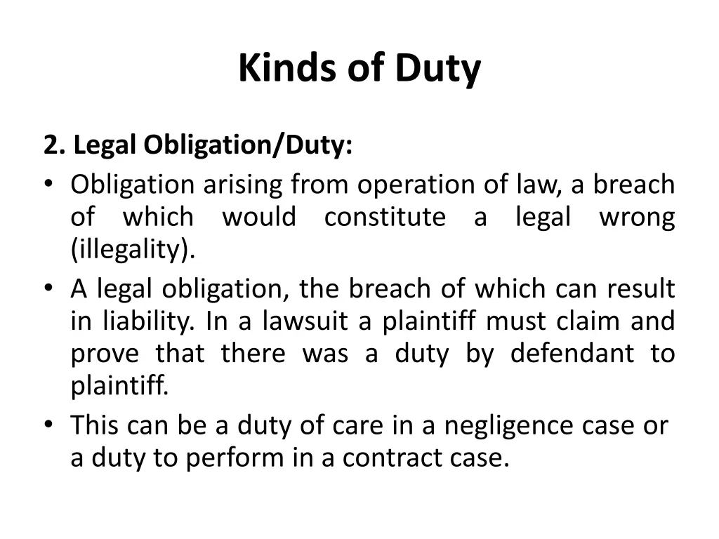 kinds of duty 1