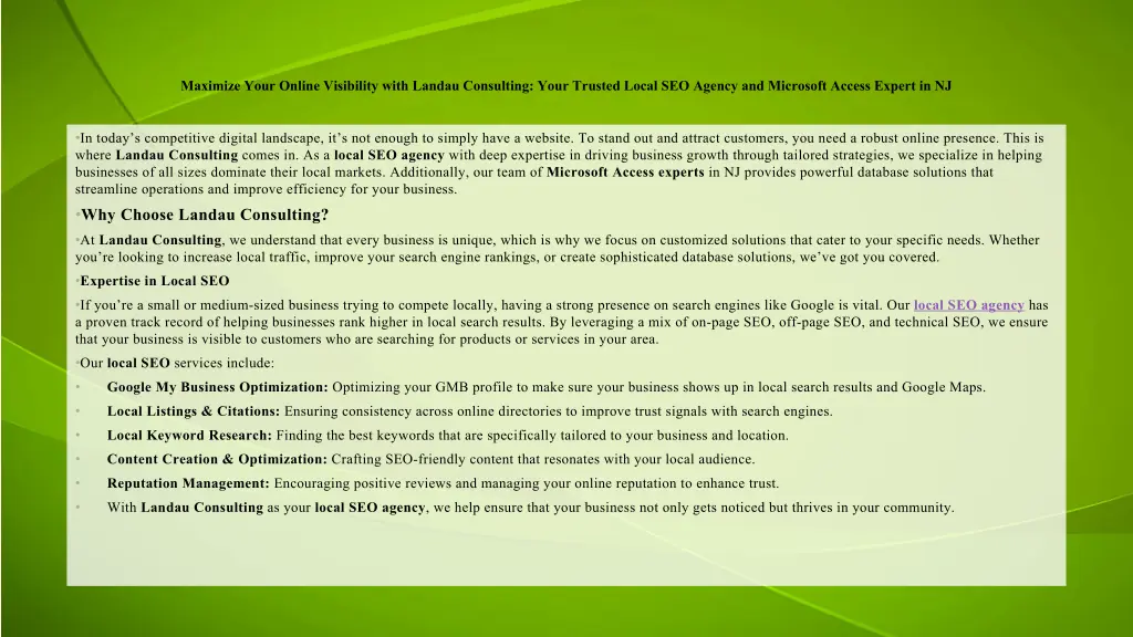 maximize your online visibility with landau