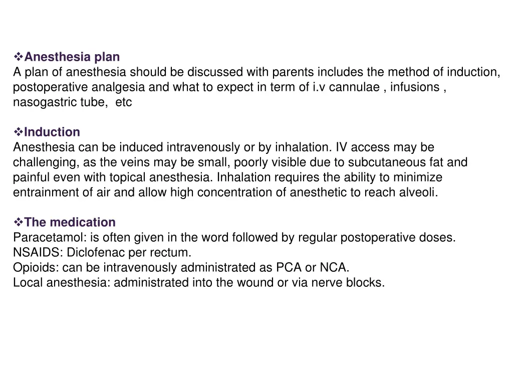 anesthesia plan a plan of anesthesia should