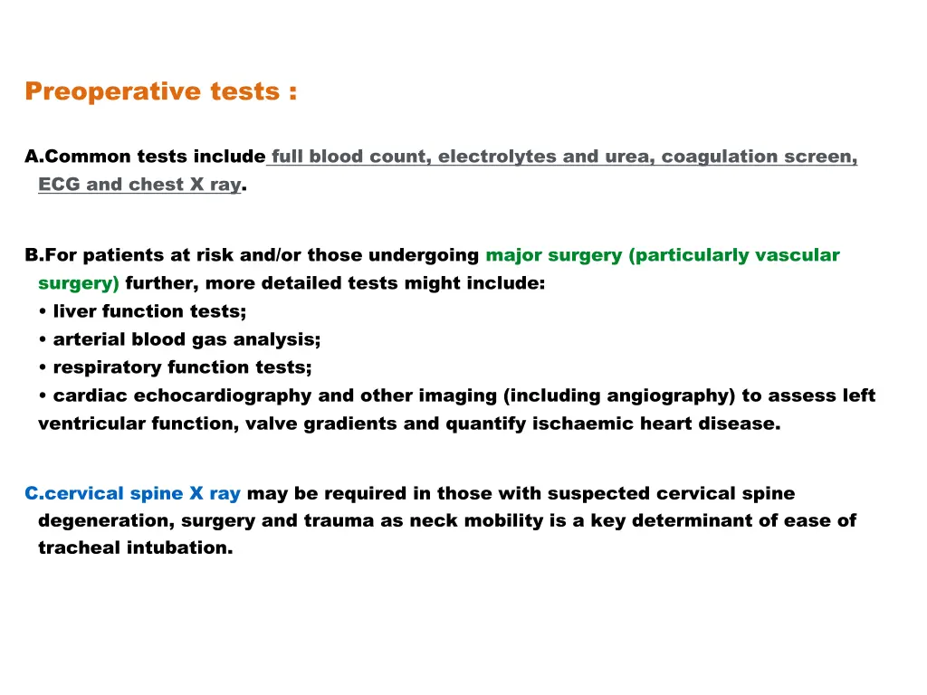 preoperative tests