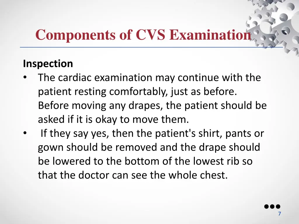 components of cvs examination 1