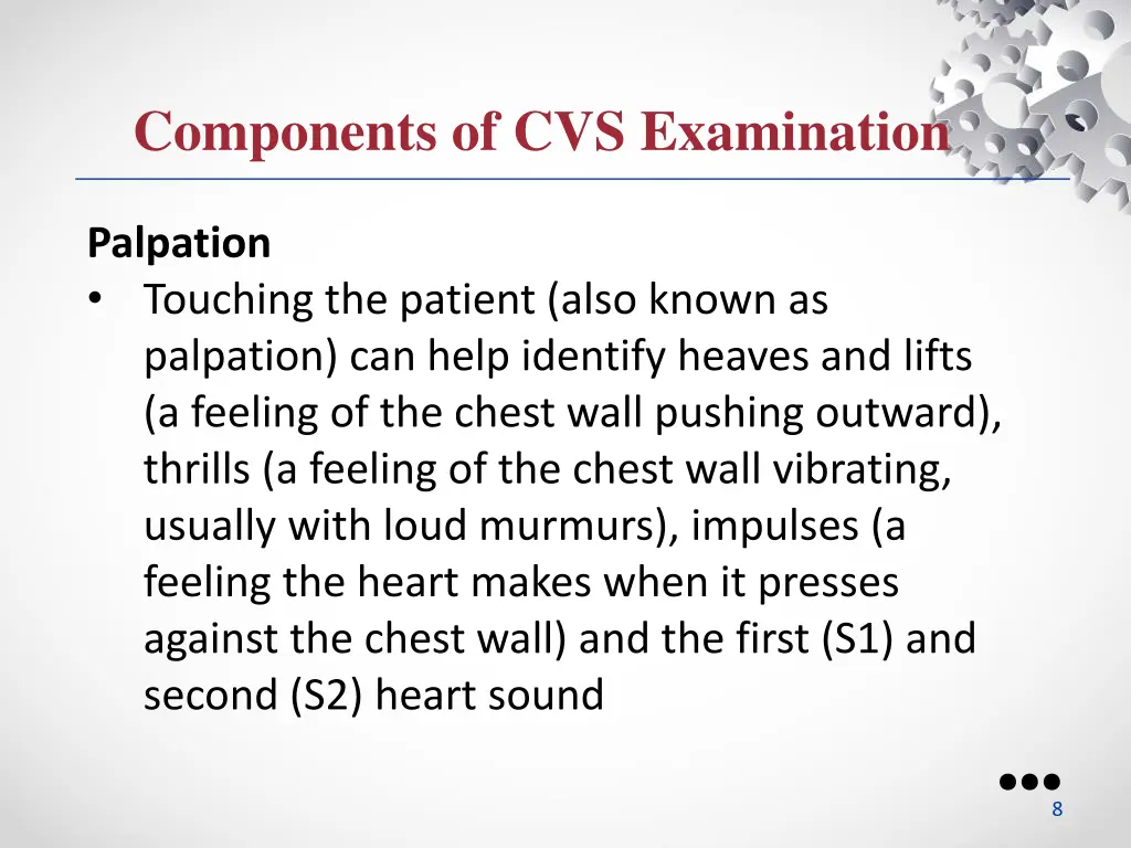 components of cvs examination 2