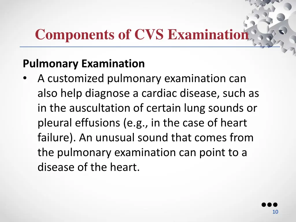 components of cvs examination 4
