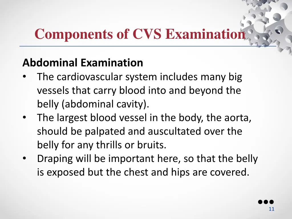components of cvs examination 5