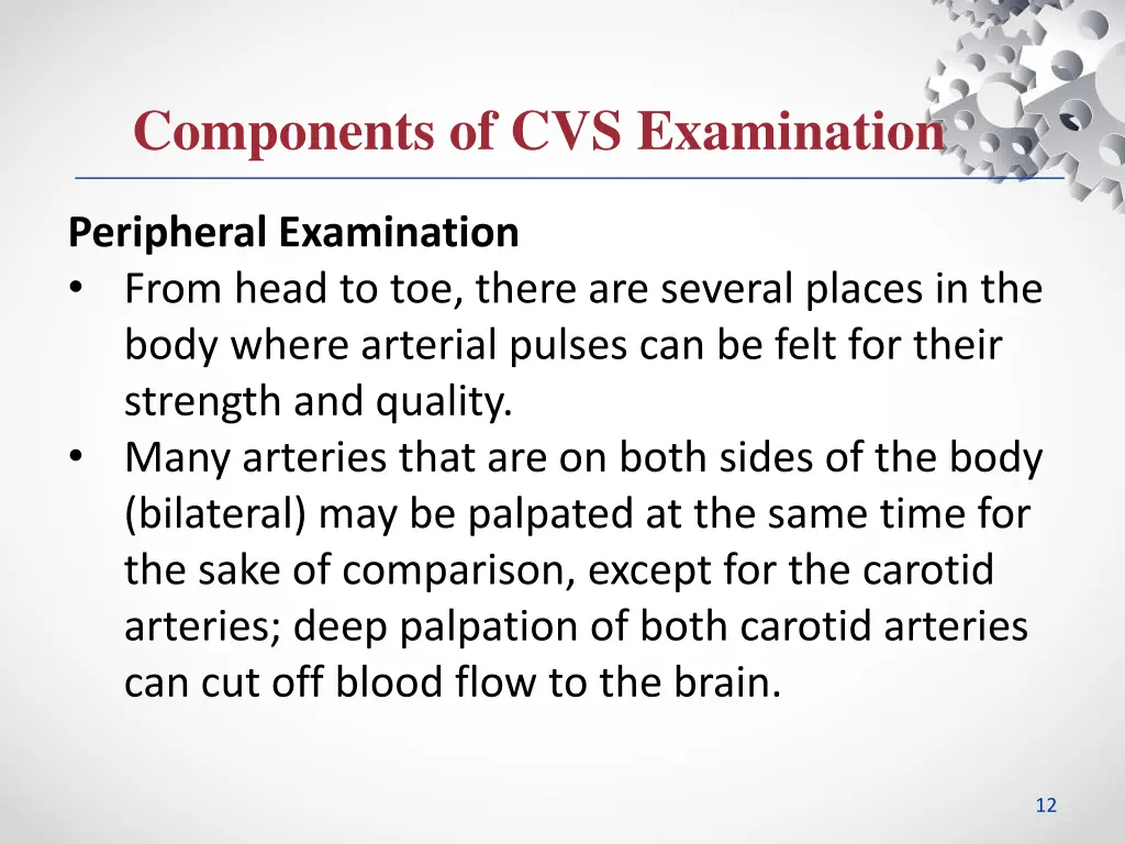 components of cvs examination 6