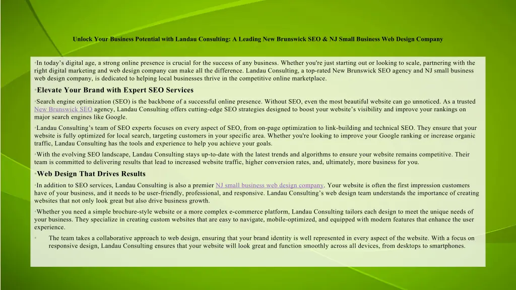 unlock your business potential with landau