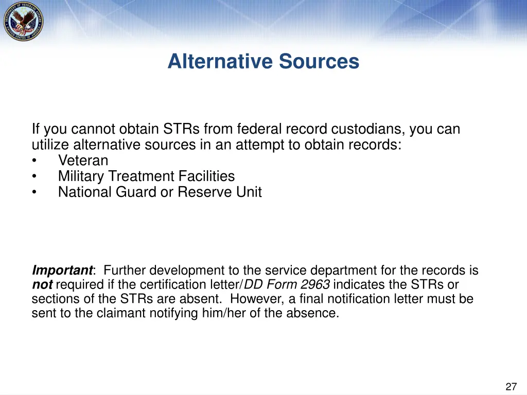 alternative sources