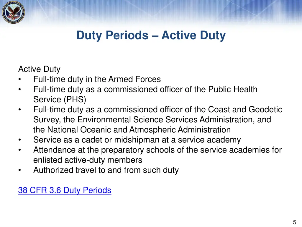 duty periods active duty