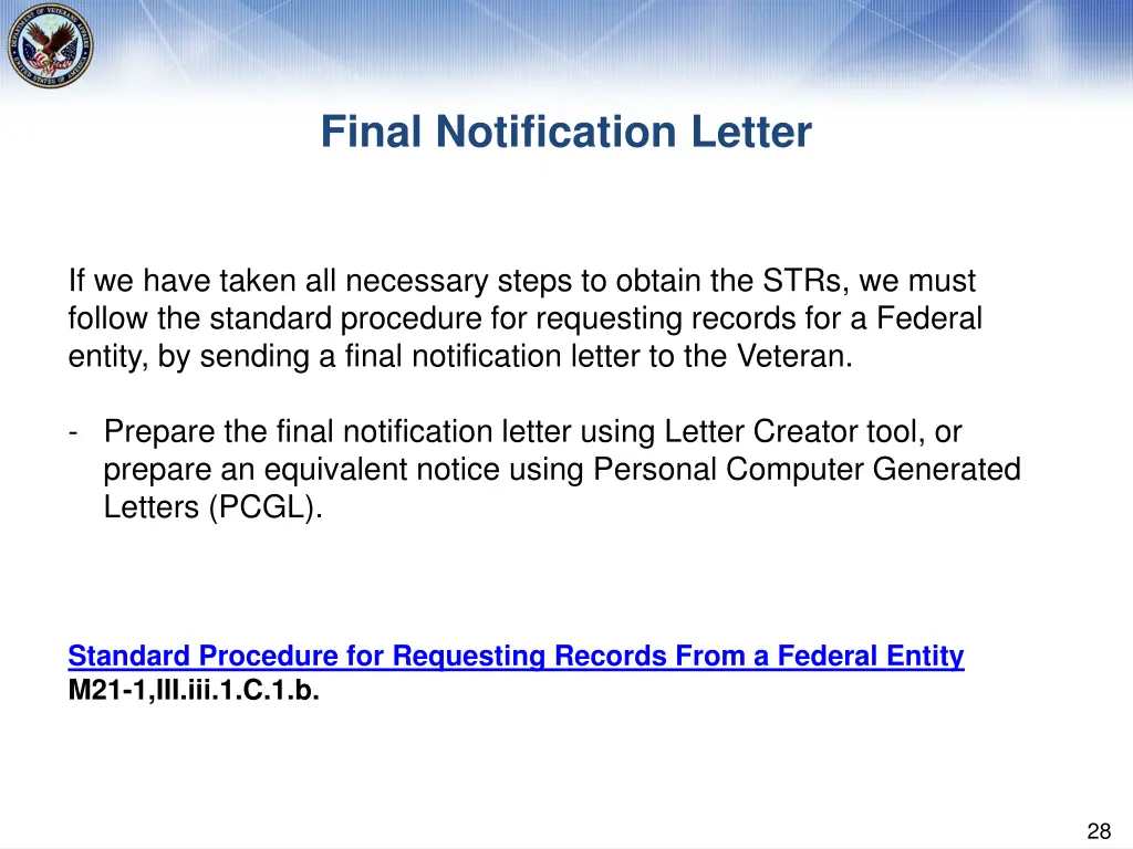final notification letter