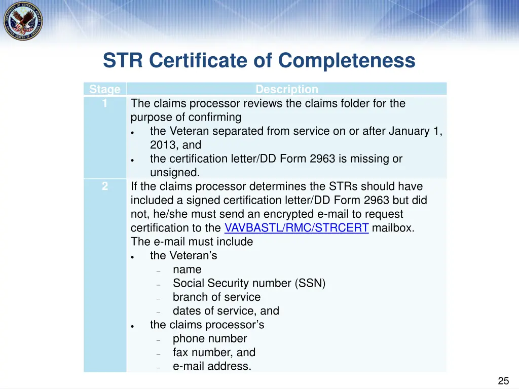 str certificate of completeness 2