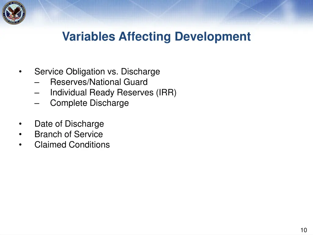 variables affecting development
