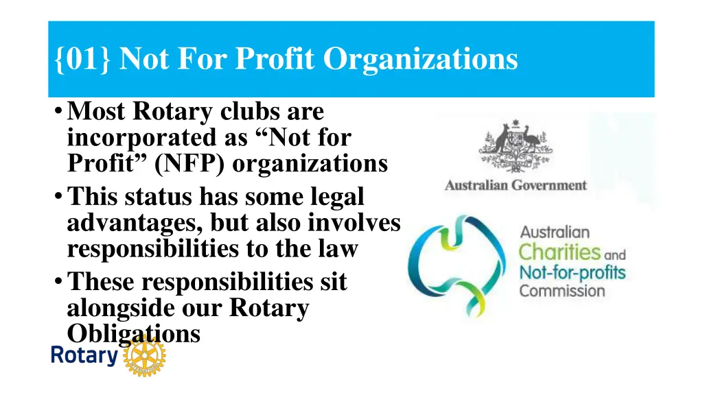 01 not for profit organizations