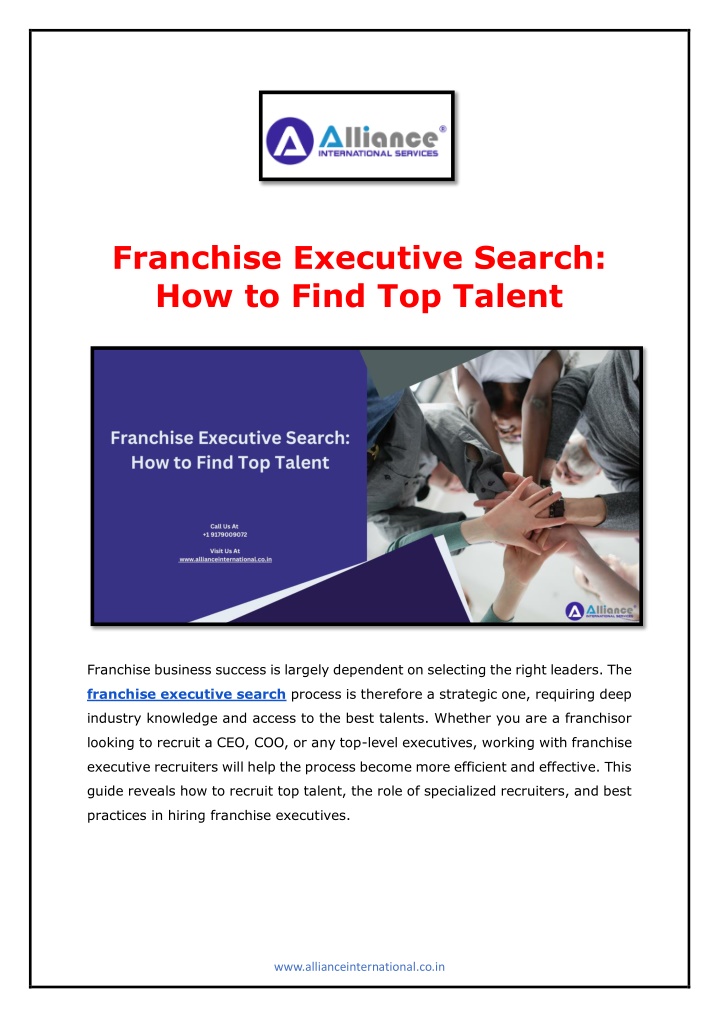 franchise executive search how to find top talent