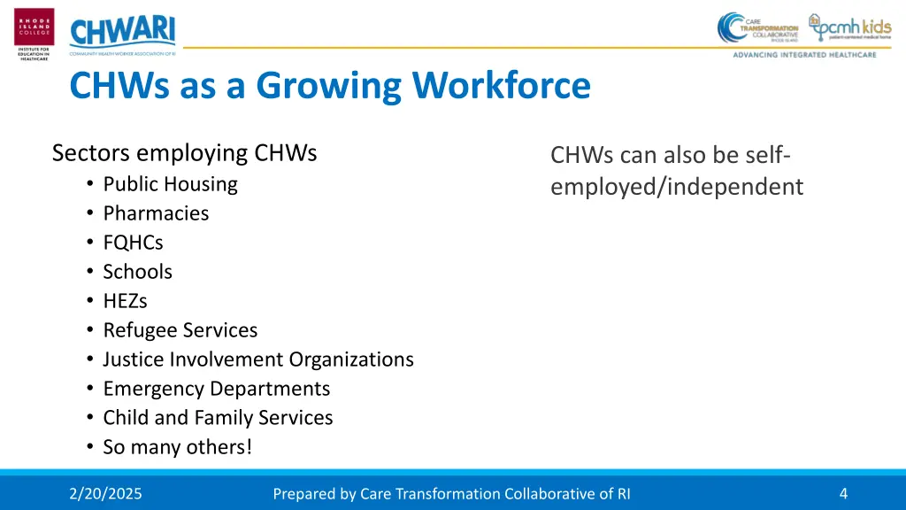 chws as a growing workforce