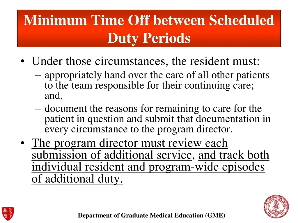 minimum time off between scheduled duty periods 1