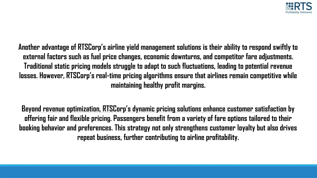 another advantage of rtscorp s airline yield