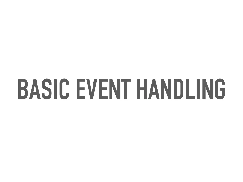 basic event handling