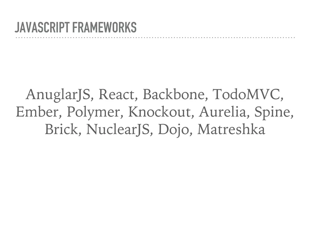 javascript frameworks