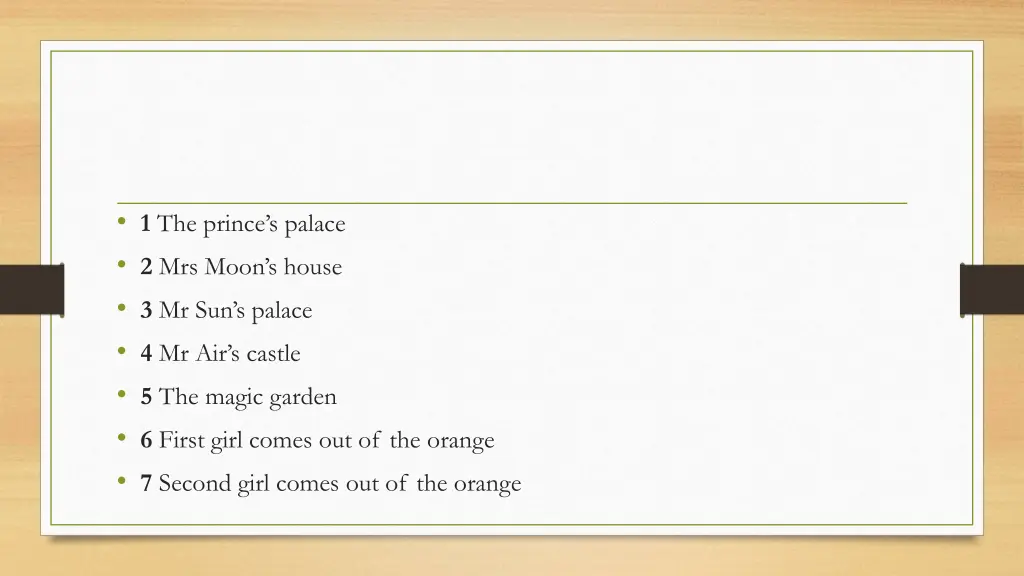 1 the prince s palace 2 mrs moon s house