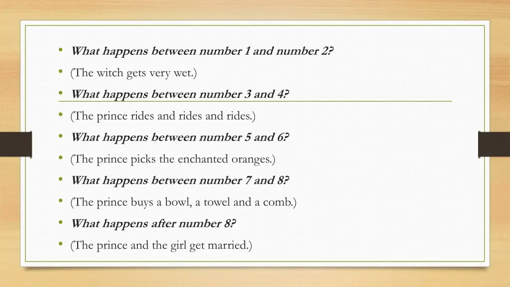 what happens between number 1 and number