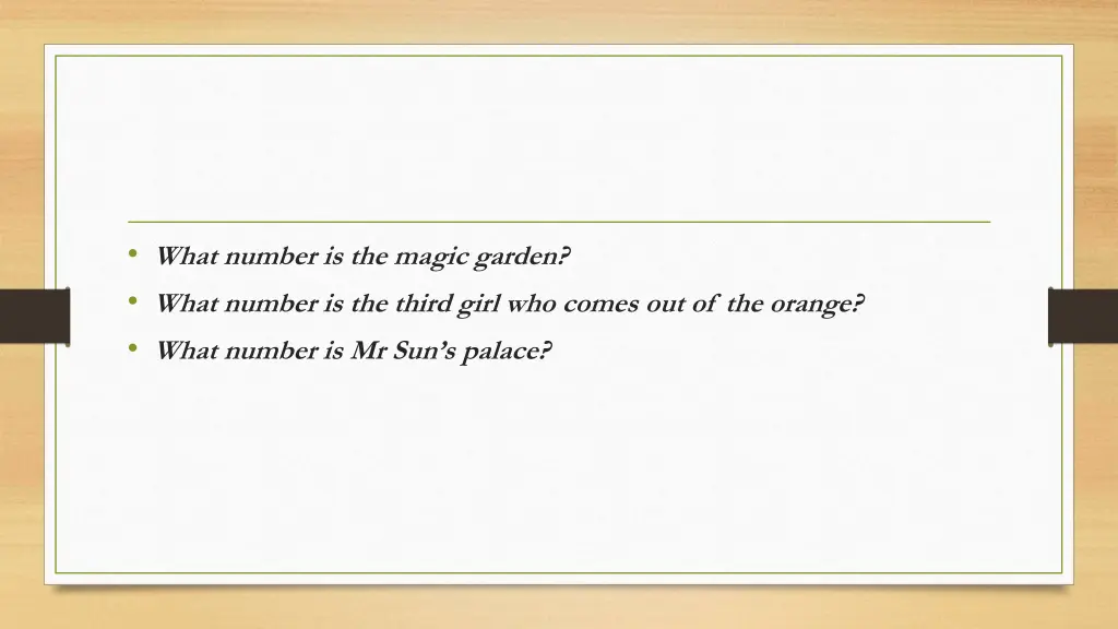what number is the magic garden what number