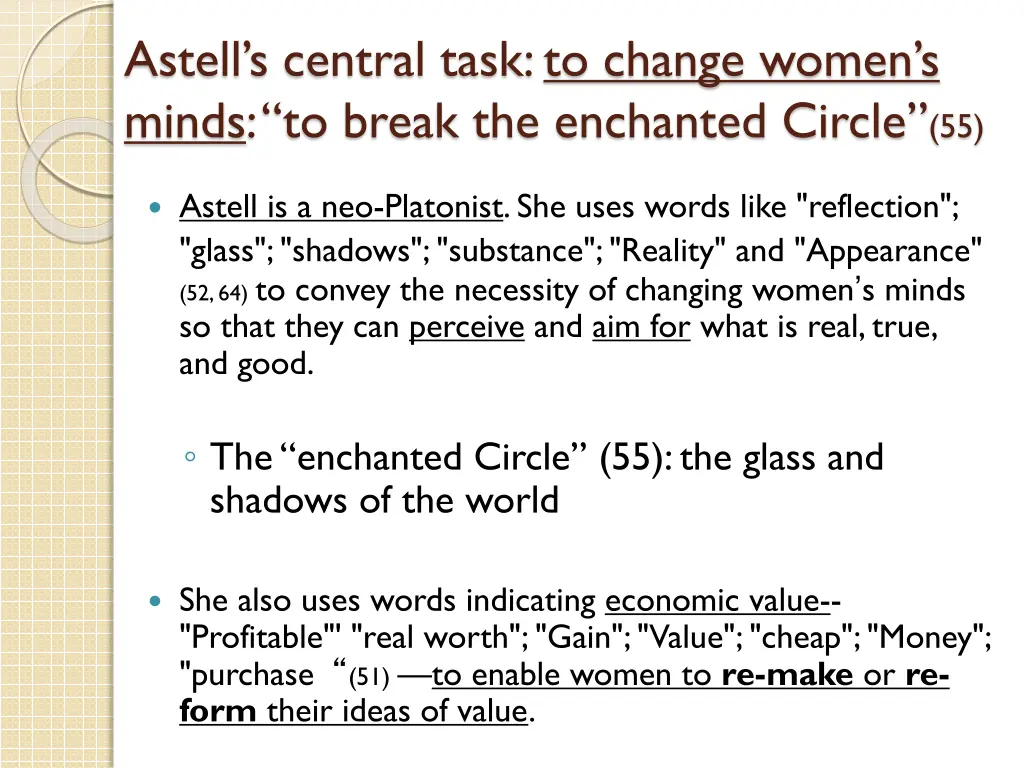 astell s central task to change women s minds