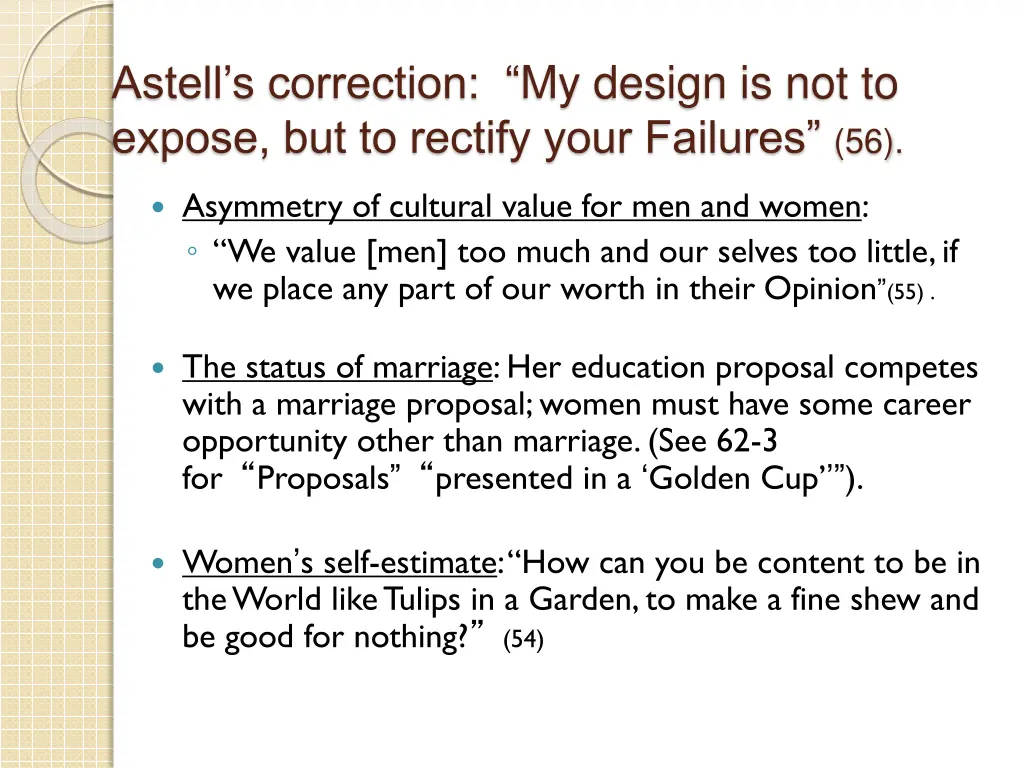 astell s correction my design is not to expose