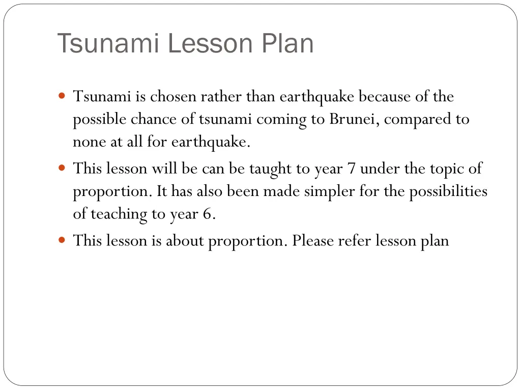 tsunami lesson plan