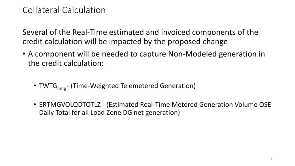 collateral calculation