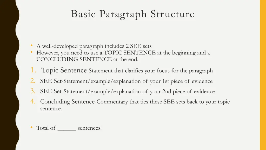 basic paragraph structure