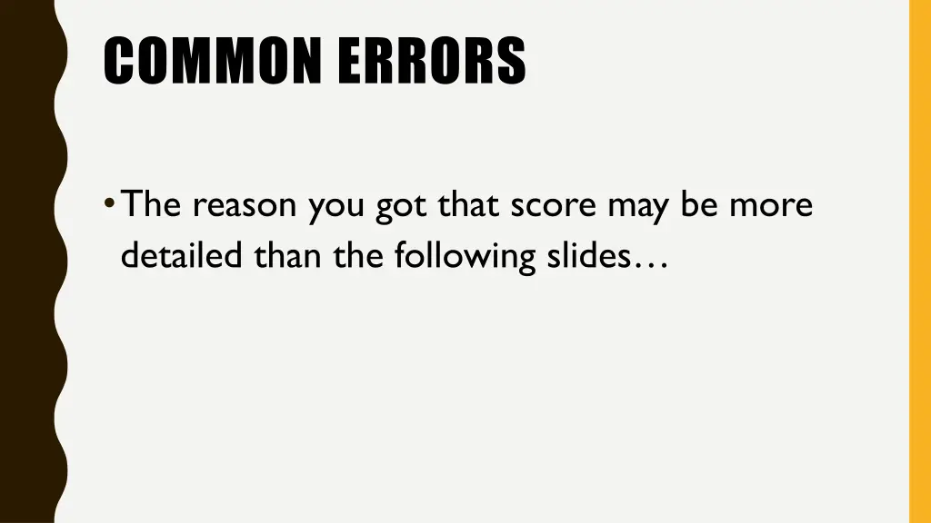 common errors