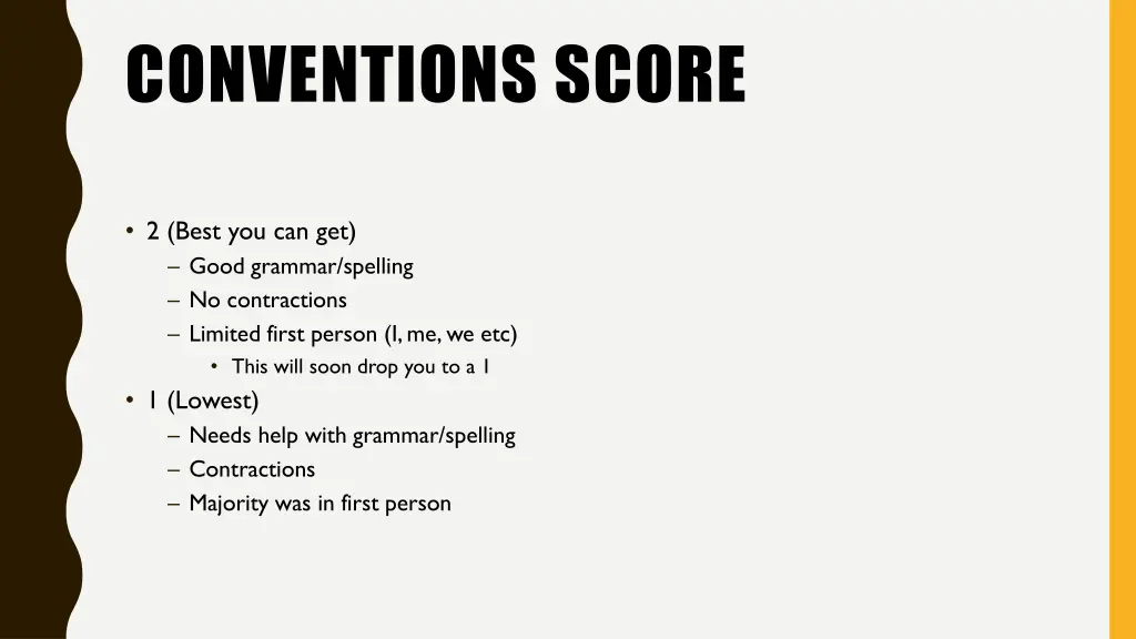 conventions score