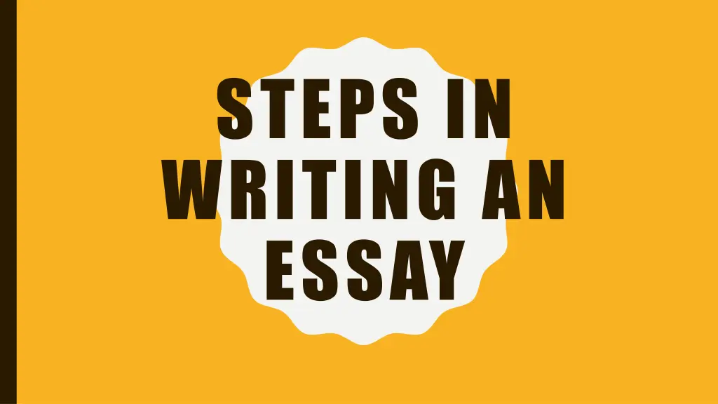 steps in writing an essay