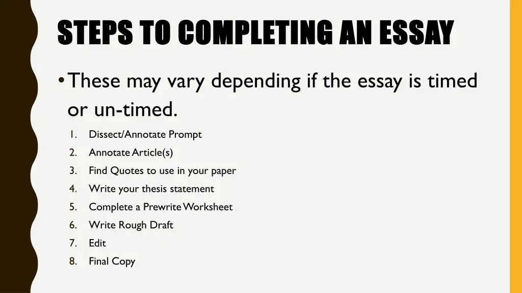 steps to completing an essay steps to completing